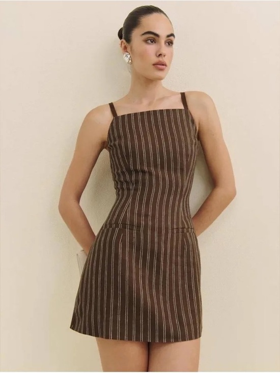 Reformation Dresses & Skirts - Reformation phillipa mini linen dress - brown size 0